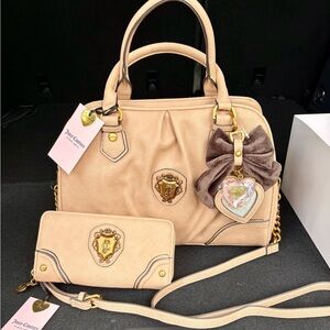 New viral Juicy Couture Romance Satchel Crossbody Bag and  Wallet Set